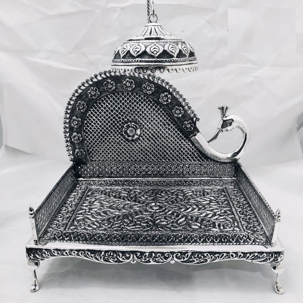 92.5 Pure Silver  Antique Singhasan PO - 141-21