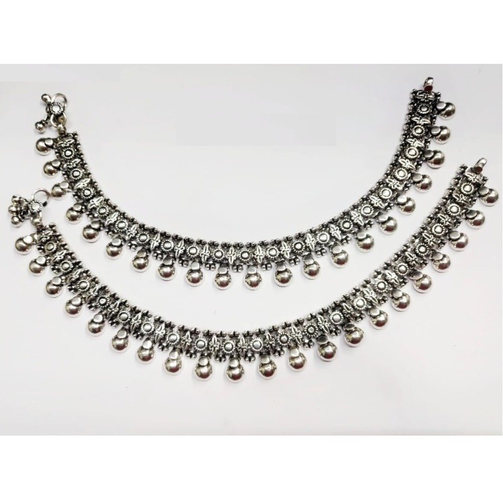 Pure silver antique payal handmade pO-208-10