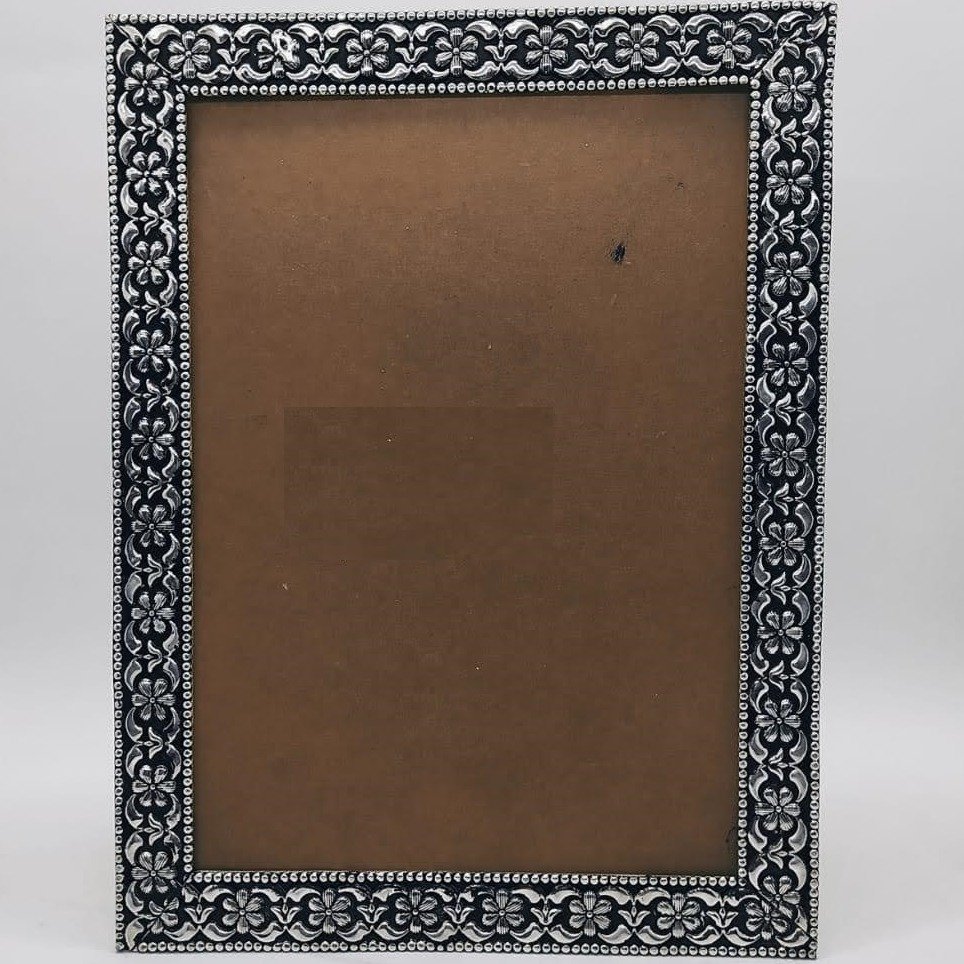 Pure Silver Photo Frame In Antique Nakashii work PO-171-29
