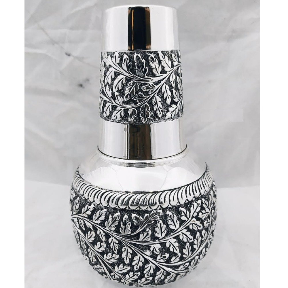 925 pure silver stylish kunja surayi set with glass pO-311-05