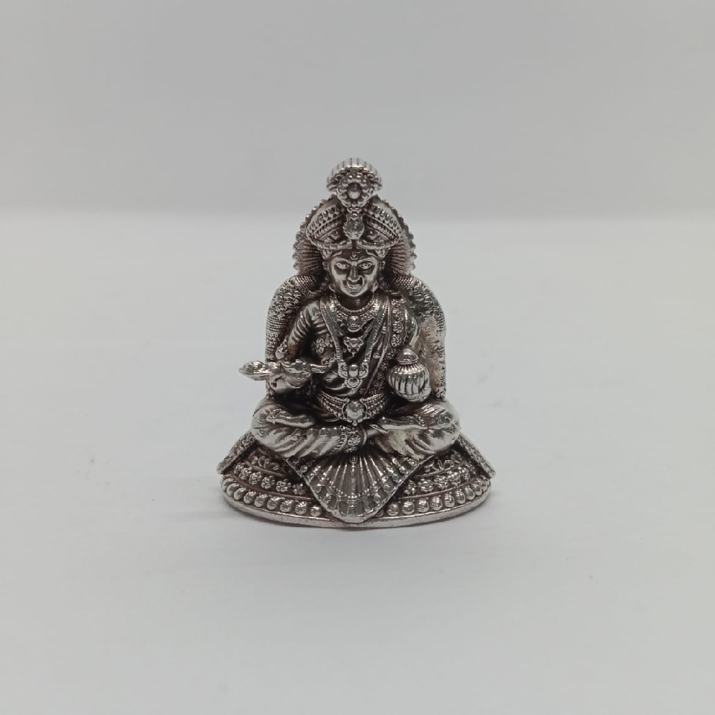Pure silver idol of annapurna in antique polish