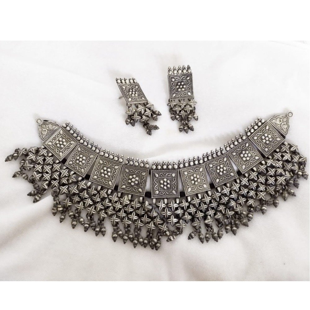 925 Pure Silver Antique Choker WIth Tops PO-217-01