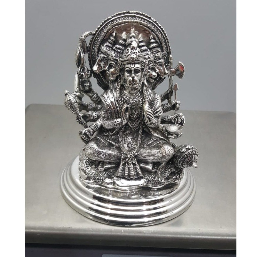 Pure Silver Hanuman Ji Idol In High Antique Finishing PO-174-65