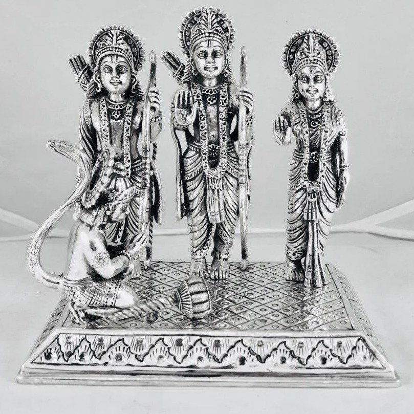 Pure Silver Ram Darbar in Antique Finish PO-174-19
