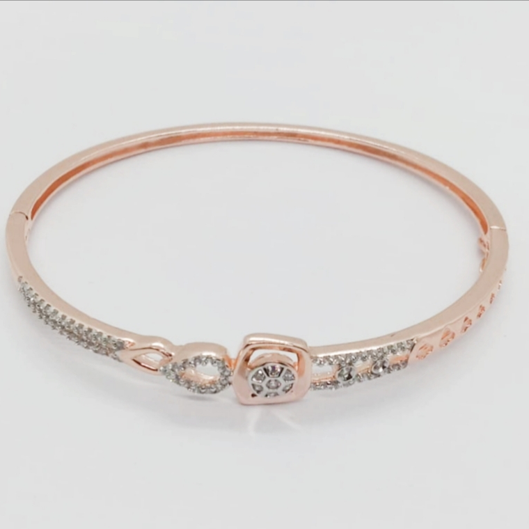 Sterling silver ladies bracelet in rose and white stone platting