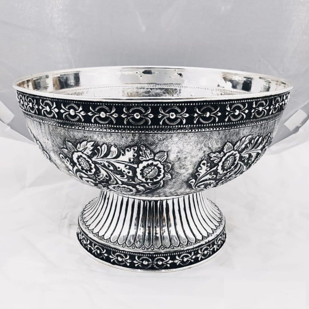 925 Pure Silver Designer Fruit Basket For Tabletop PO-162-09