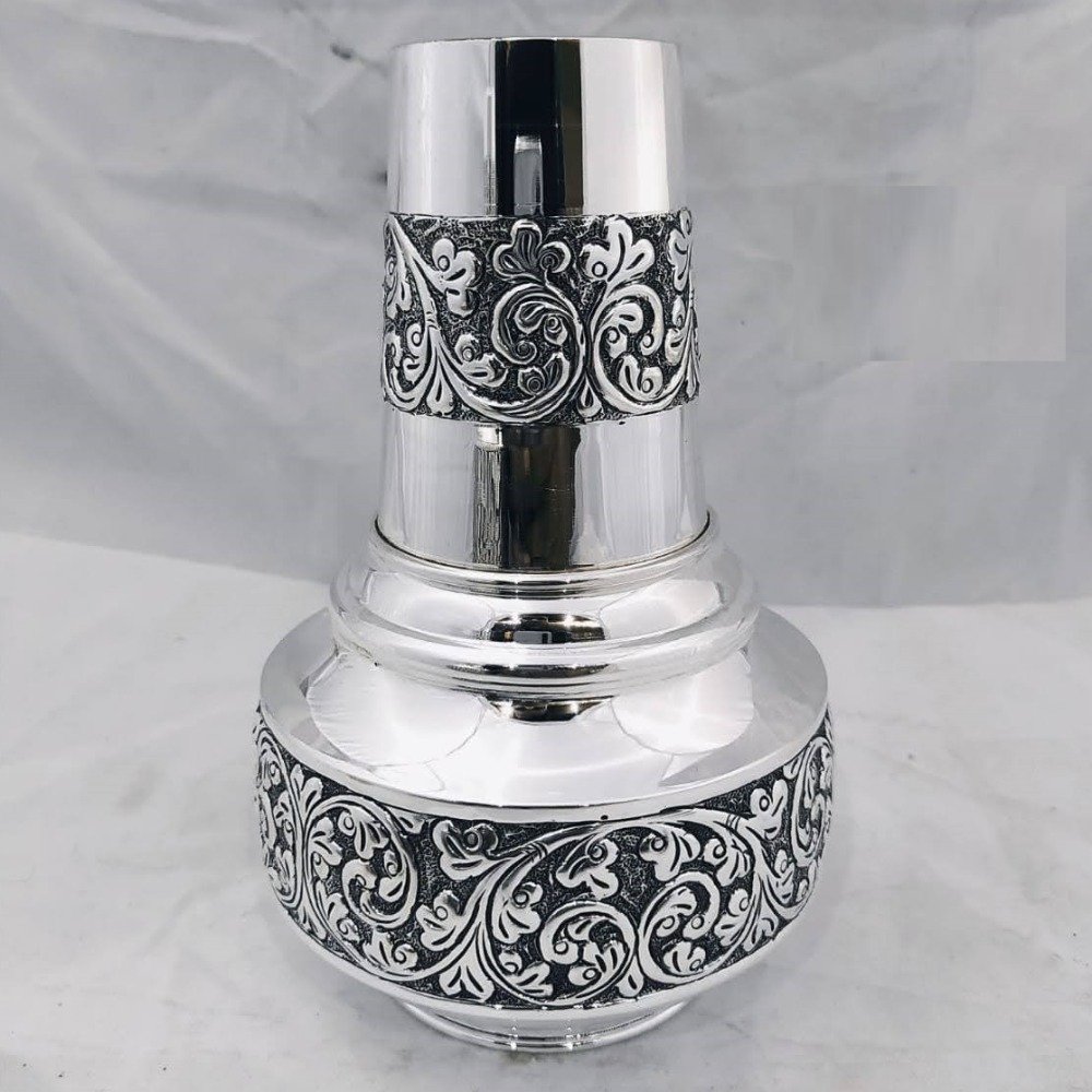 925 pure silver stylish kunja surayi set with glass pO-311-07