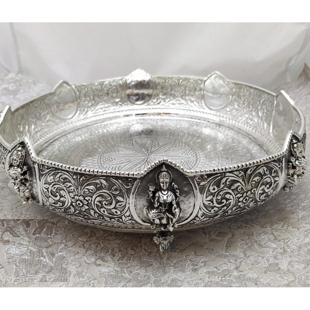 925 Pure Silver Antique Pooja Thali PO-263-33
