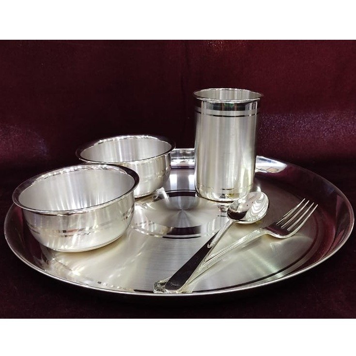 925 pure silver fancy dinner set in fine finishing by puran