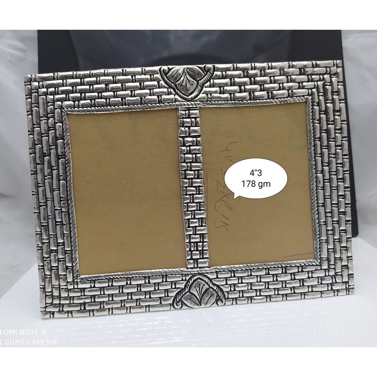 Pure silver photo frame in antique nakashii po-171-08