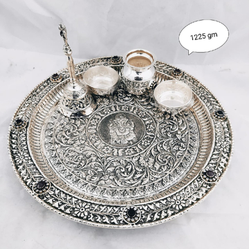 Antique Silver Arta Thali Set by 